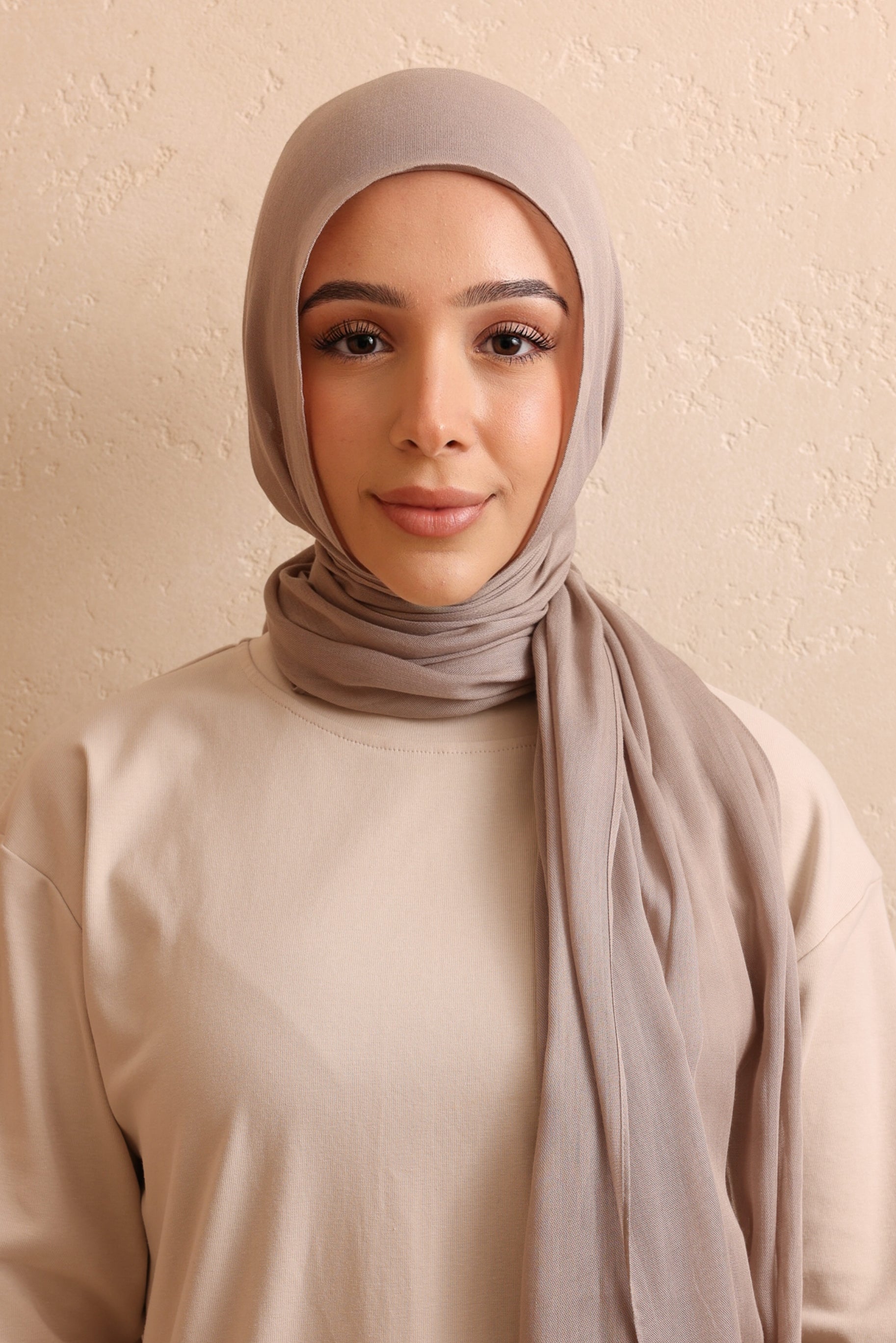 Single Stitched Modal Hijab - Stone