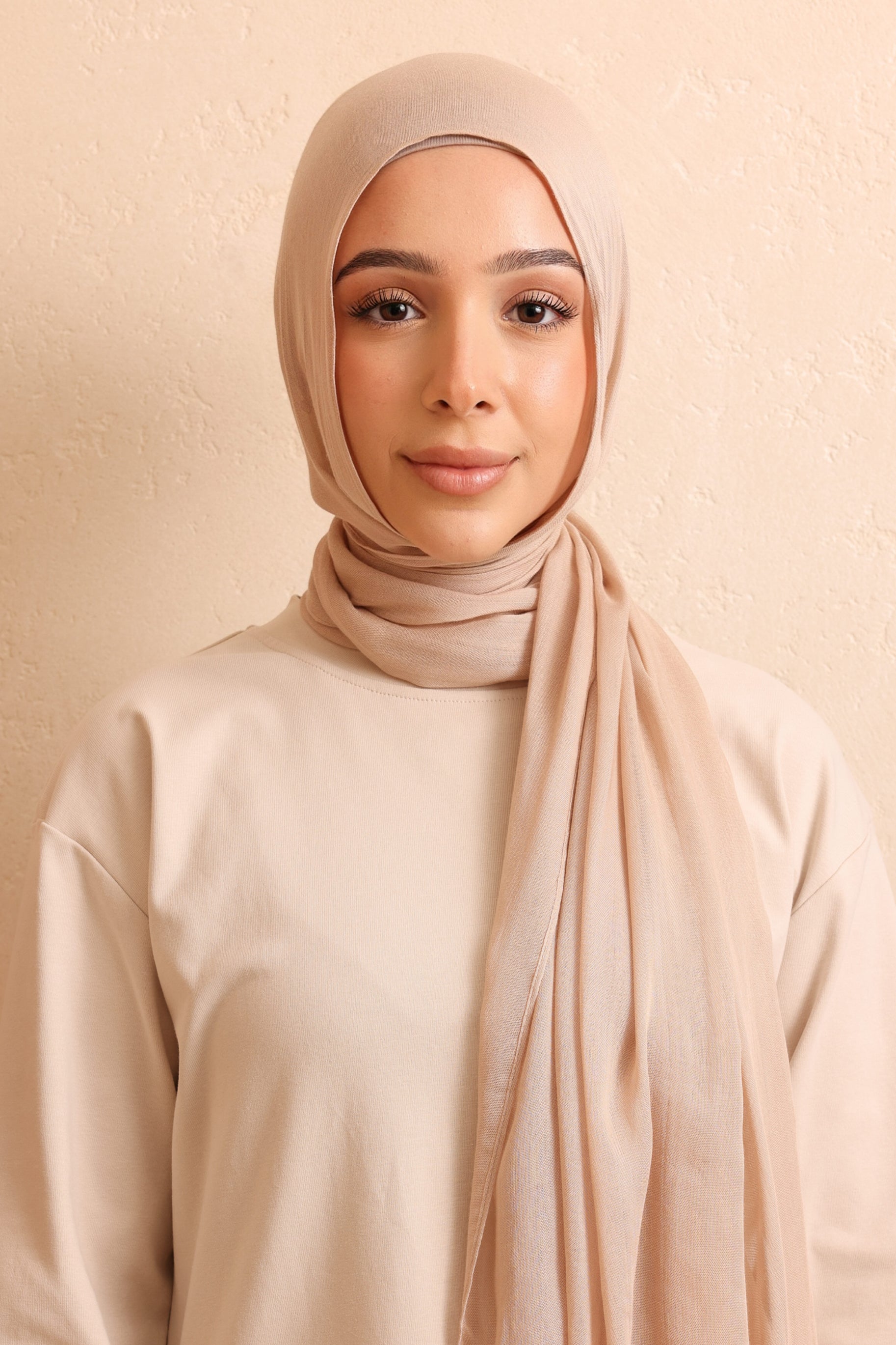 Single Stitched Modal Hijab - Taupe