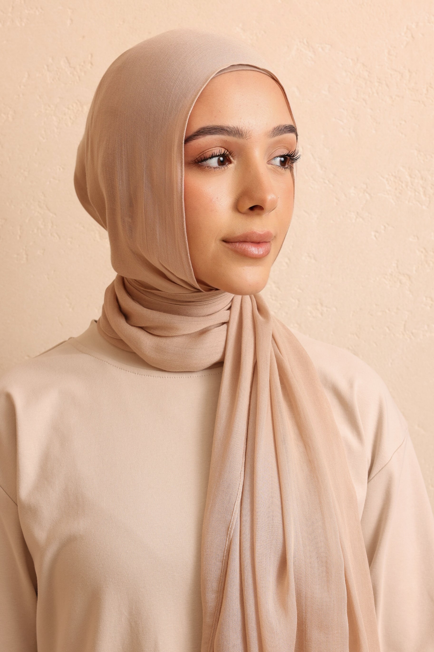 Single Stitched Modal Hijab - Taupe