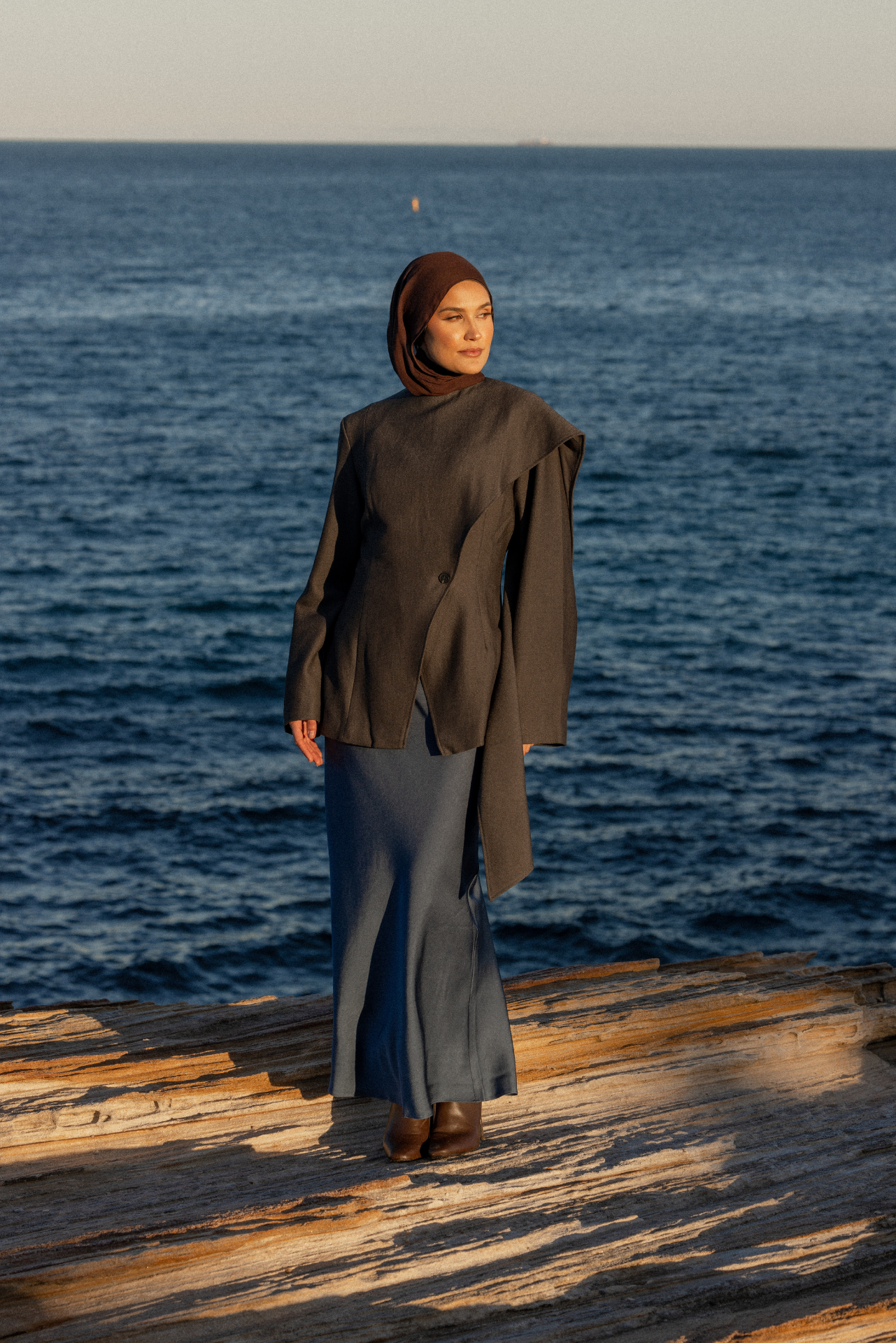 Autumn Shawl Jacket - Steel
