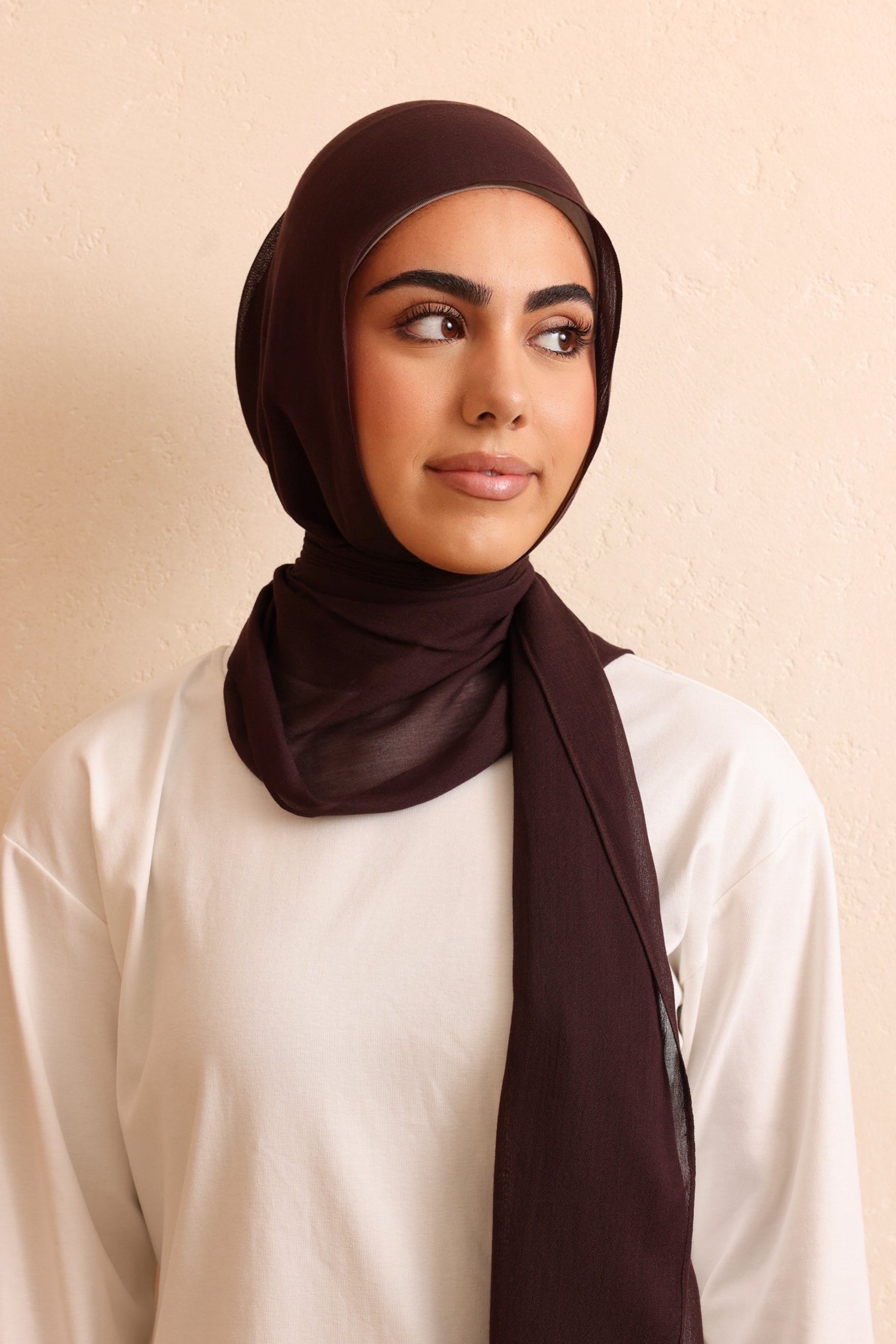 Single Stitched Modal Hijab - Wood