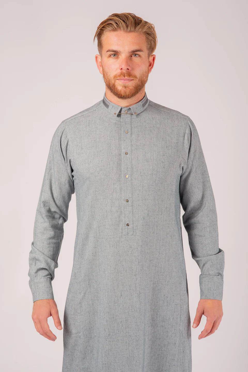 Men's Lawung Thobe - Light Grey