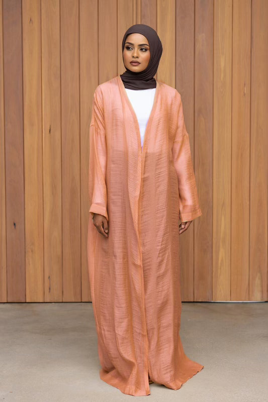 Nadira Sheer Summer Kimono - Peach