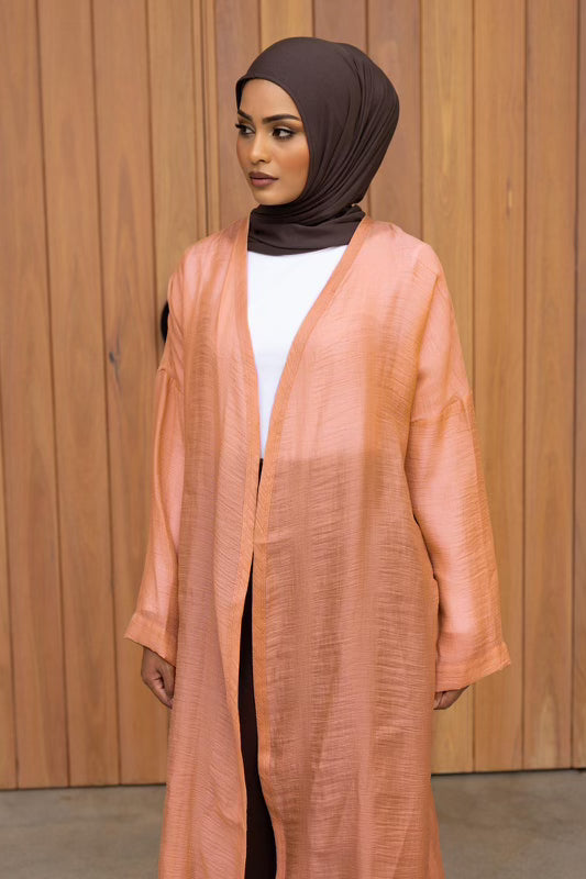 Nadira Sheer Summer Kimono - Peach