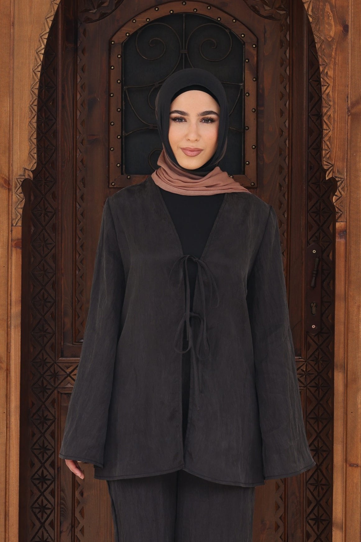 Nadira Tencel Tie Up Top - Black