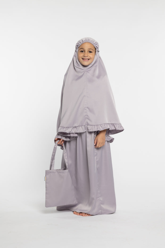 Girls Iman Plain Prayer Set - Purple