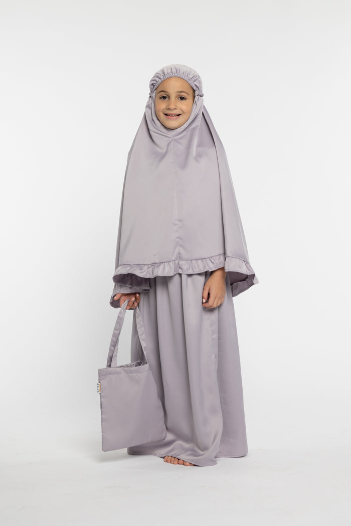 Girls Iman Plain Prayer Set - Purple