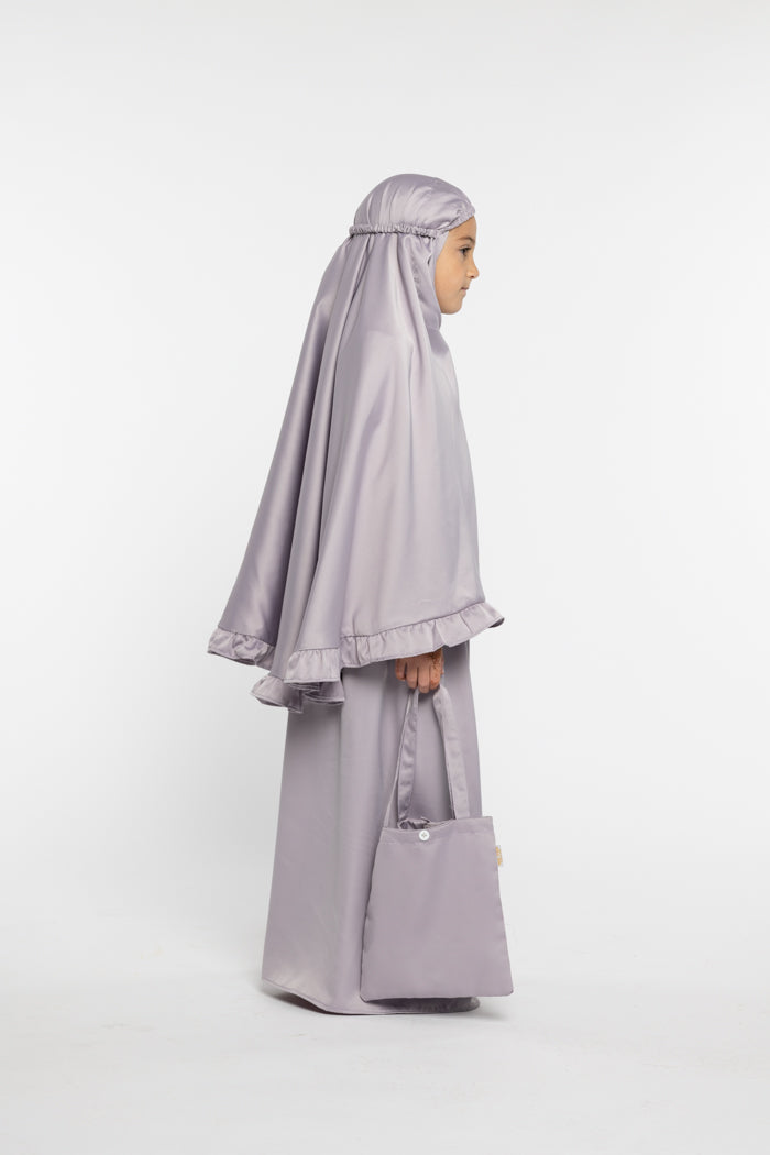 Girls Iman Plain Prayer Set - Purple