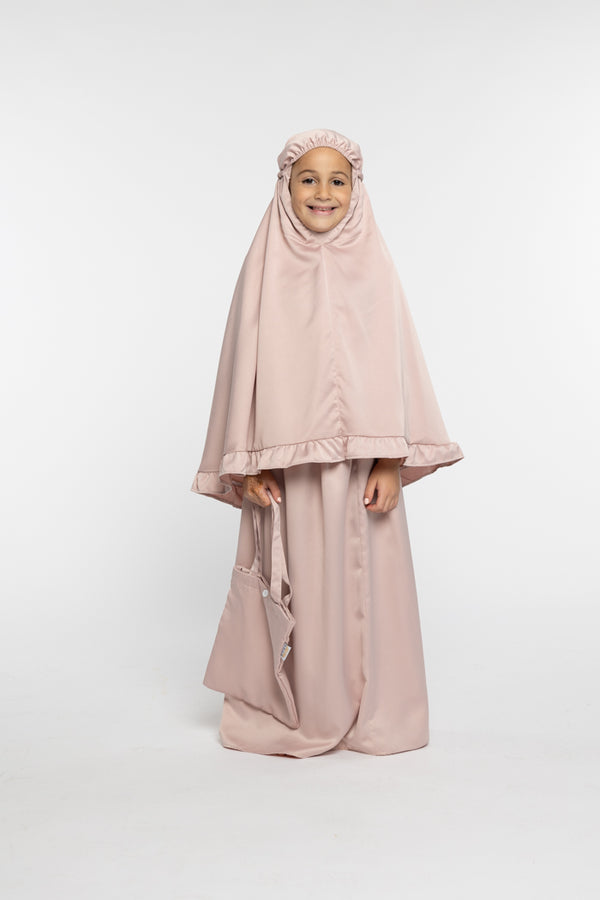 Girls Iman Plain Prayer Set - Pink