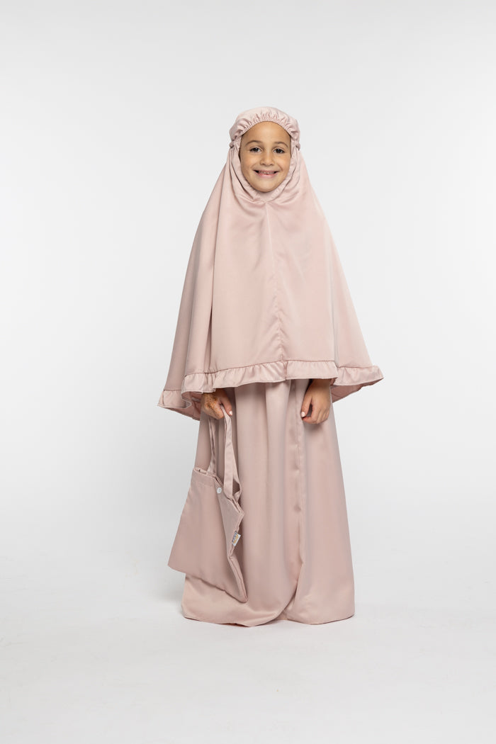 Girls Iman Plain Prayer Set - Pink