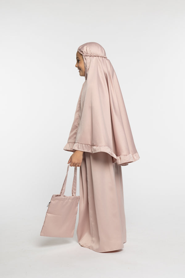 Girls Iman Plain Prayer Set - Pink