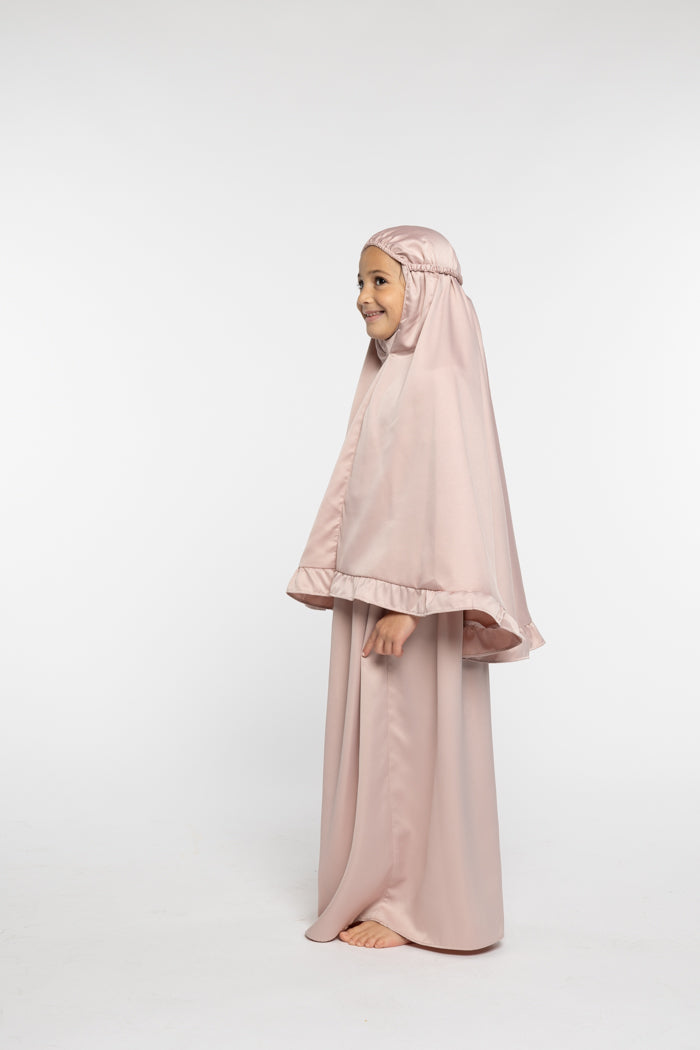 Girls Iman Plain Prayer Set - Pink