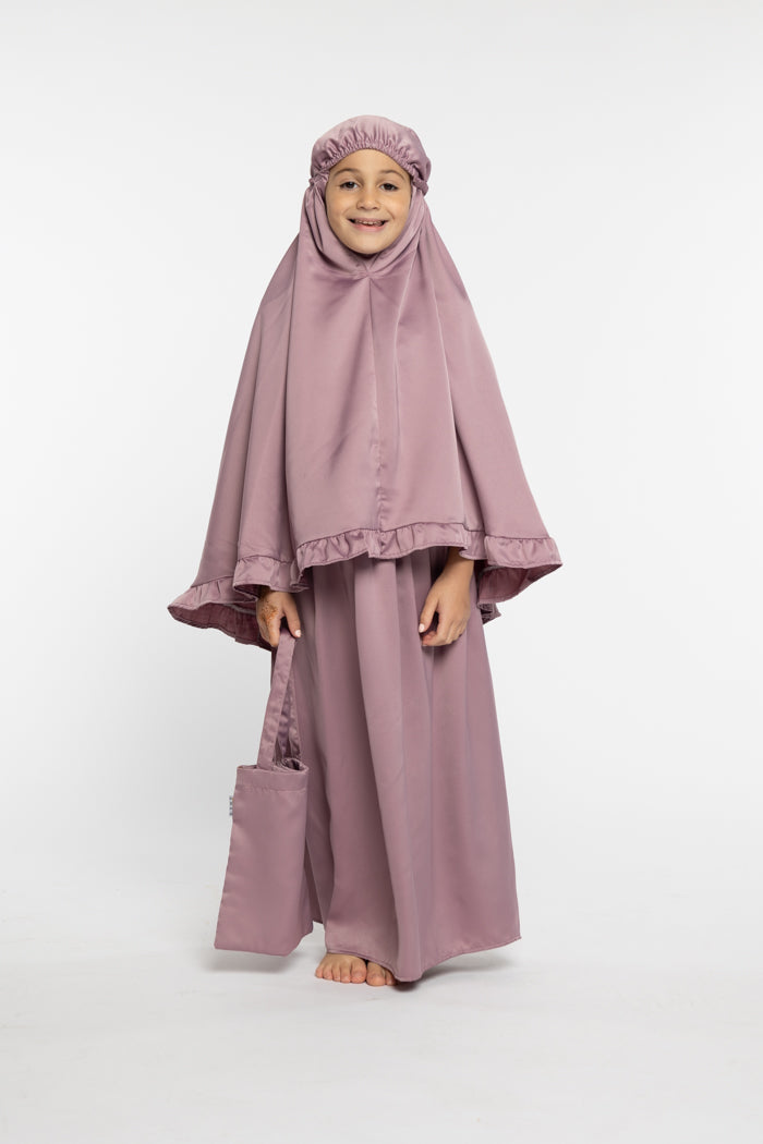 Girls Iman Plain Prayer Set - Violet