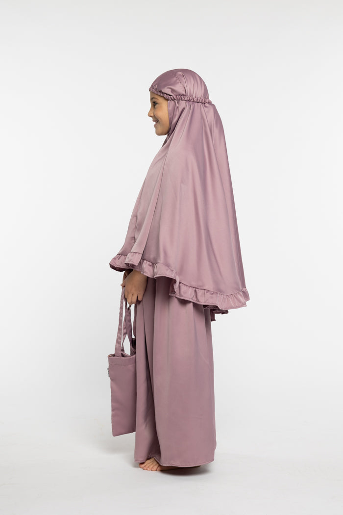 Girls Iman Plain Prayer Set - Violet