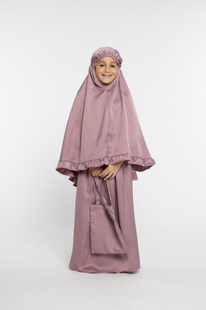 Girls Iman Plain Prayer Set - Violet