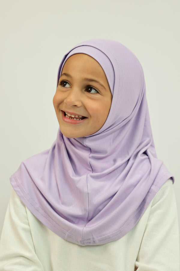 Girls 2pc Jersey Hijab - 72 Purple