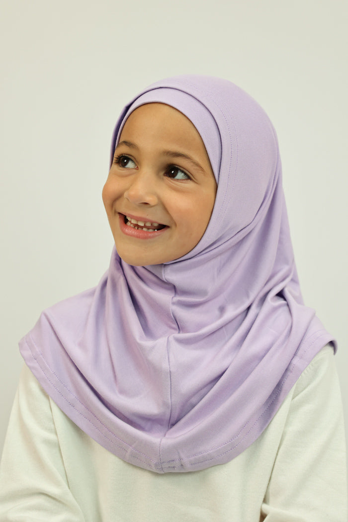 Girls 2pc Jersey Hijab - 72 Purple
