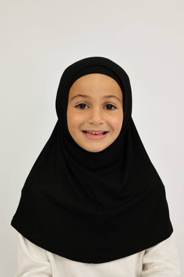 Girls 2pc Jersey Hijab - Black