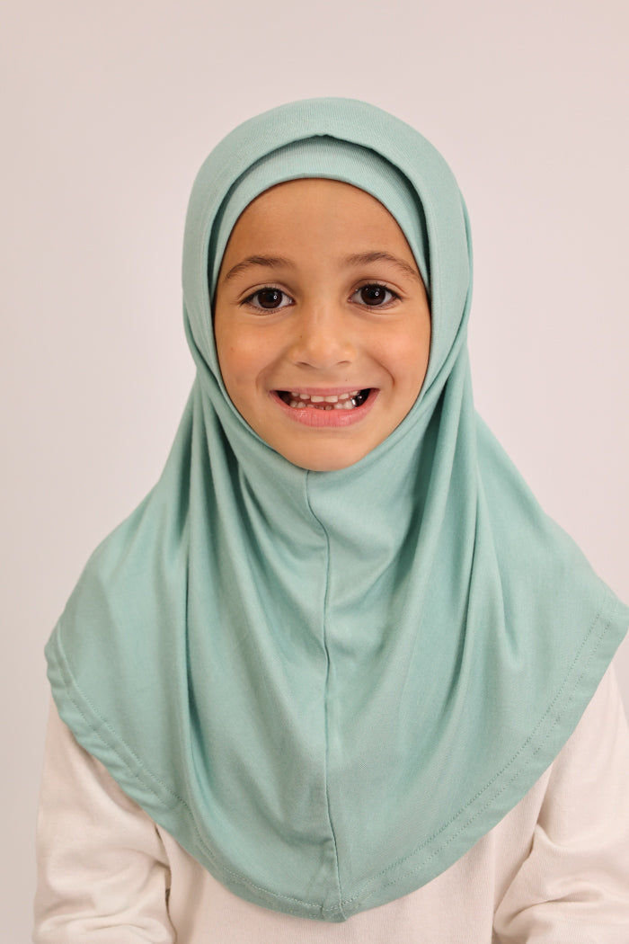 Girls 2pc Jersey Hijab - 7 Teal