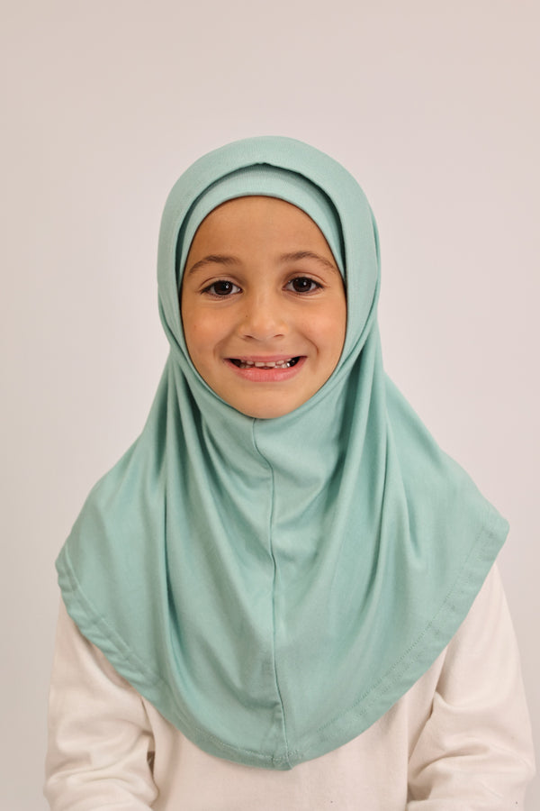 Girls 2pc Jersey Hijab - 7 Teal
