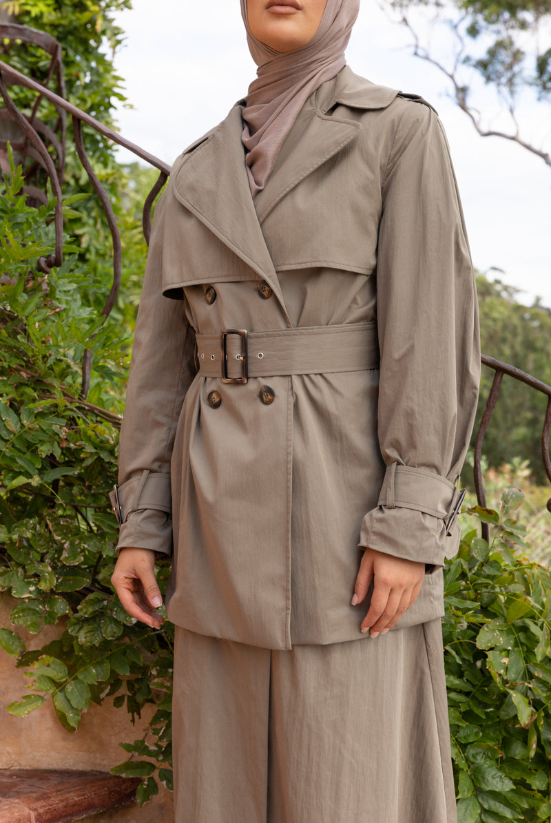 Soft Tailored Trench Coat - Khaki