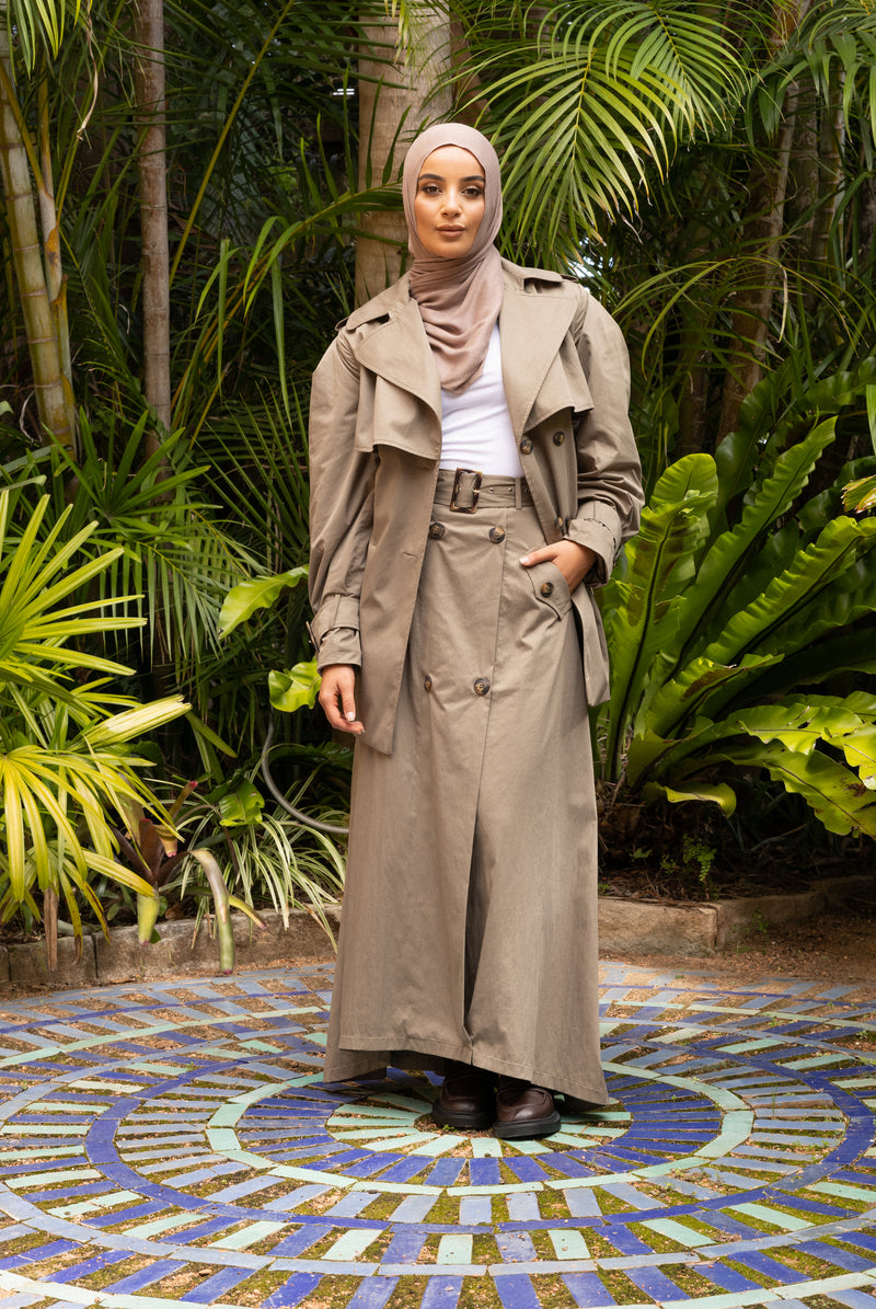 Soft Tailored Trench Coat - Khaki