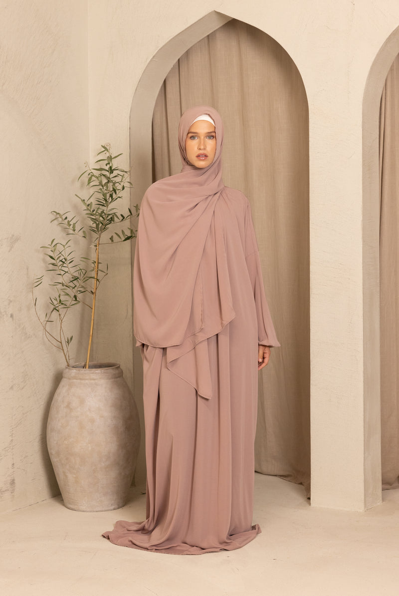 Ladies Full Length Prayer Clothes - Dusty Pink