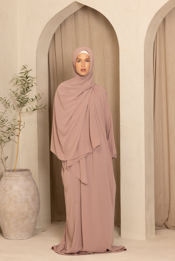 Ladies Full Length Prayer Clothes - Dusty Pink