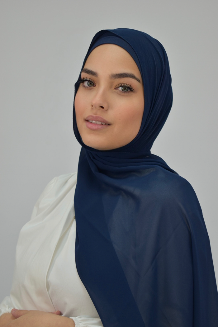 Chiffon Rectangle Hijab - 11 Navy