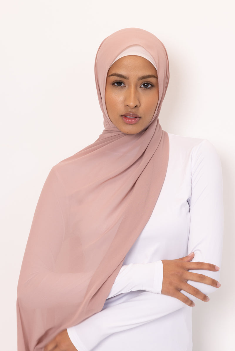 Chiffon Square Hijab - 177 Rose