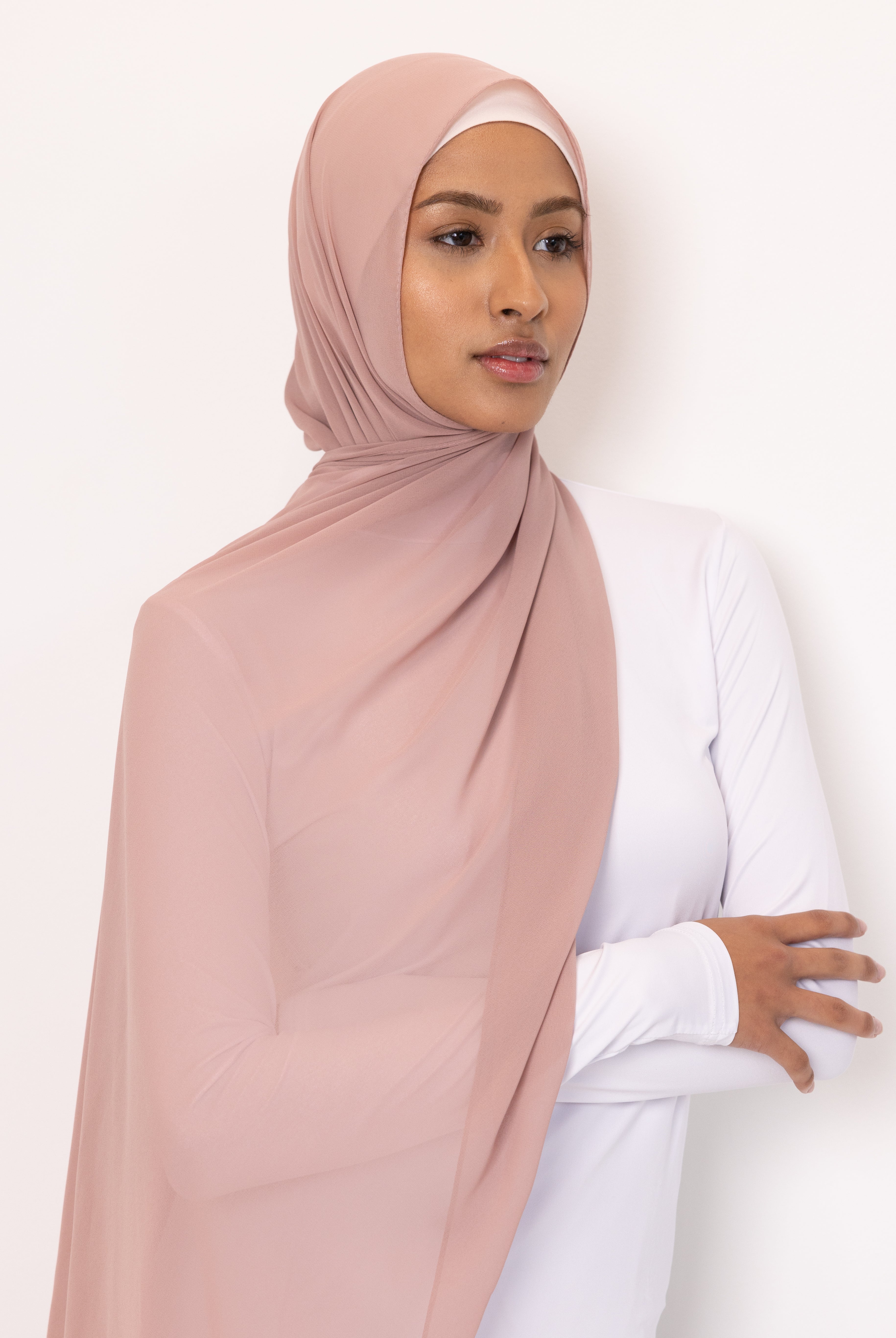 Chiffon Rectangle Hijab - 177 Rose