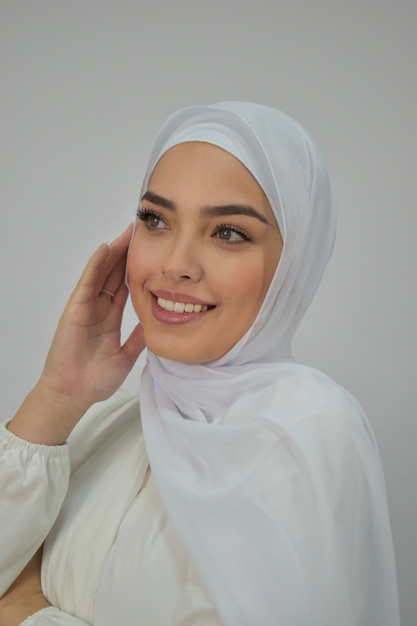 Chiffon Rectangle Hijab - 20 White