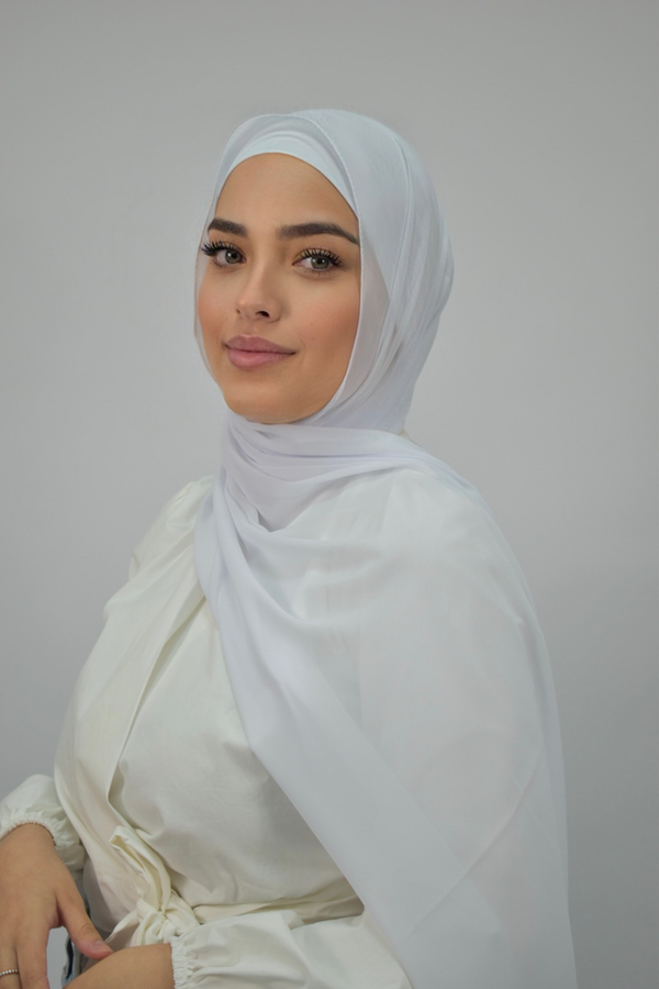 Chiffon Rectangle Hijab - 20 White