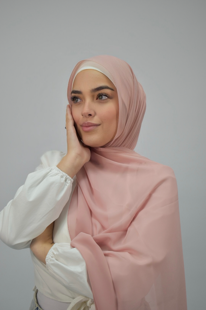 Chiffon Rectangle Hijab - 57 Pink