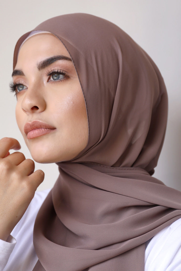 Chiffon Rectangle Hijab - 168 Brown