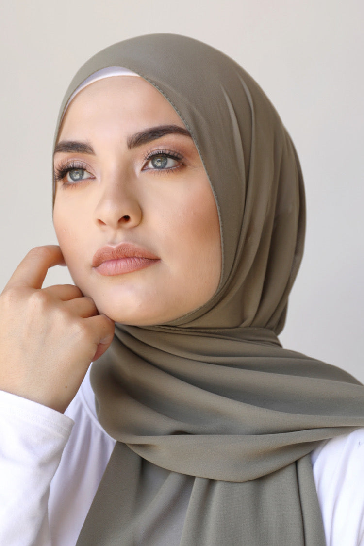 Chiffon Rectangle Hijab - 4 Khaki