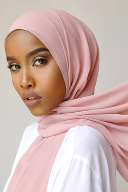 Chiffon Square Hijab - 55 Dusty Pink