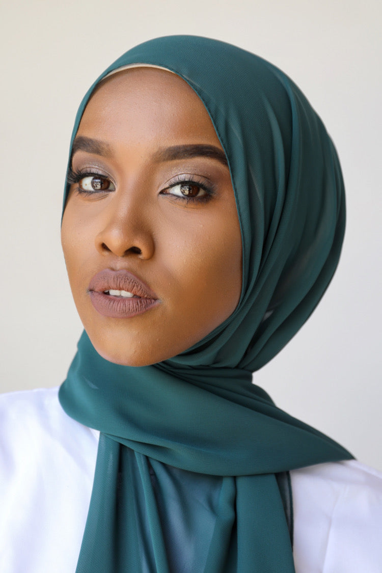 Chiffon Square Hijab - 69 Emerald