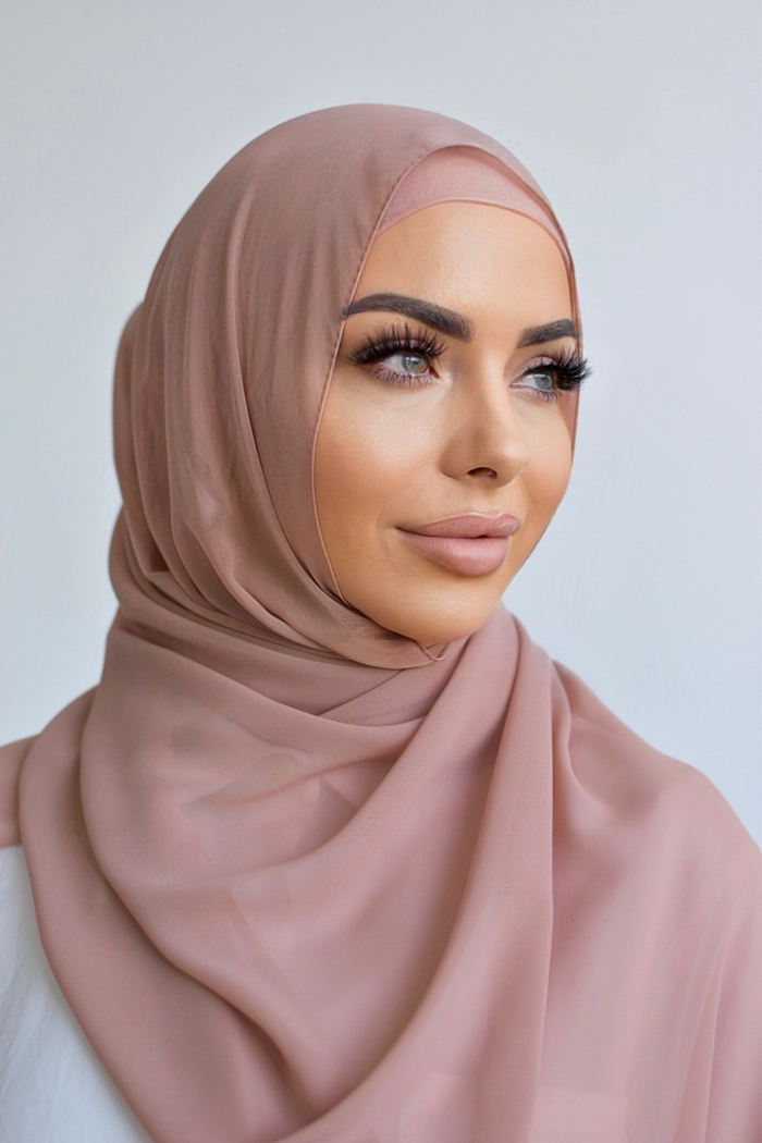 Chiffon Rectangle Hijab - 131 Dusty Pink