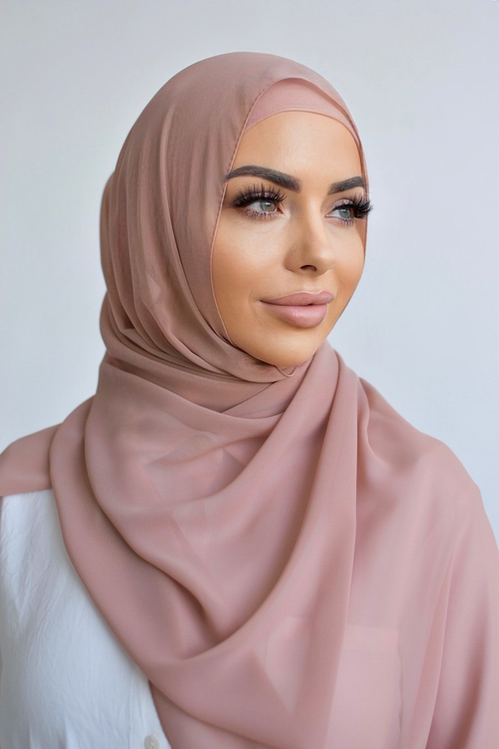 Chiffon Rectangle Hijab - 131 Dusty Pink