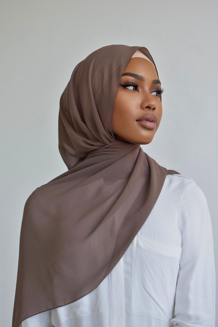 Chiffon Rectangle Hijab - 168 Brown