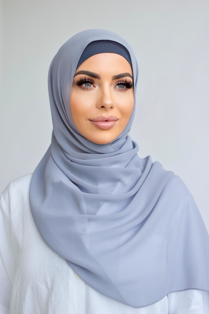 Chiffon Rectangle Hijab - 171 Grey