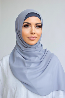 Chiffon Rectangle Hijab - 171 Grey