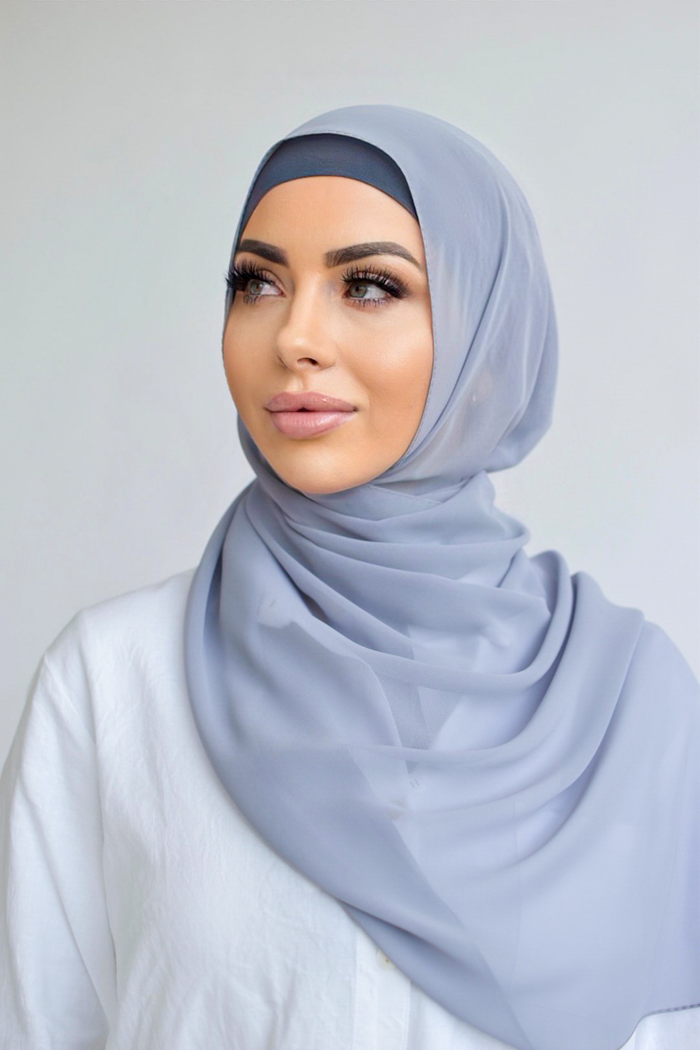 Chiffon Rectangle Hijab - 171 Grey