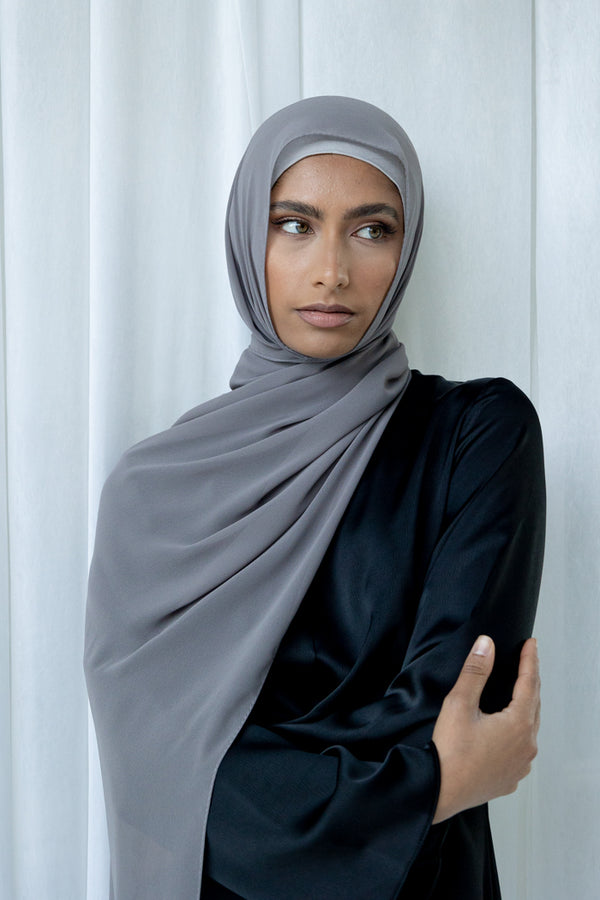 Chiffon Square Hijab - 172 Grey