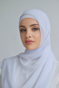 Chiffon Square Hijab - 20 White