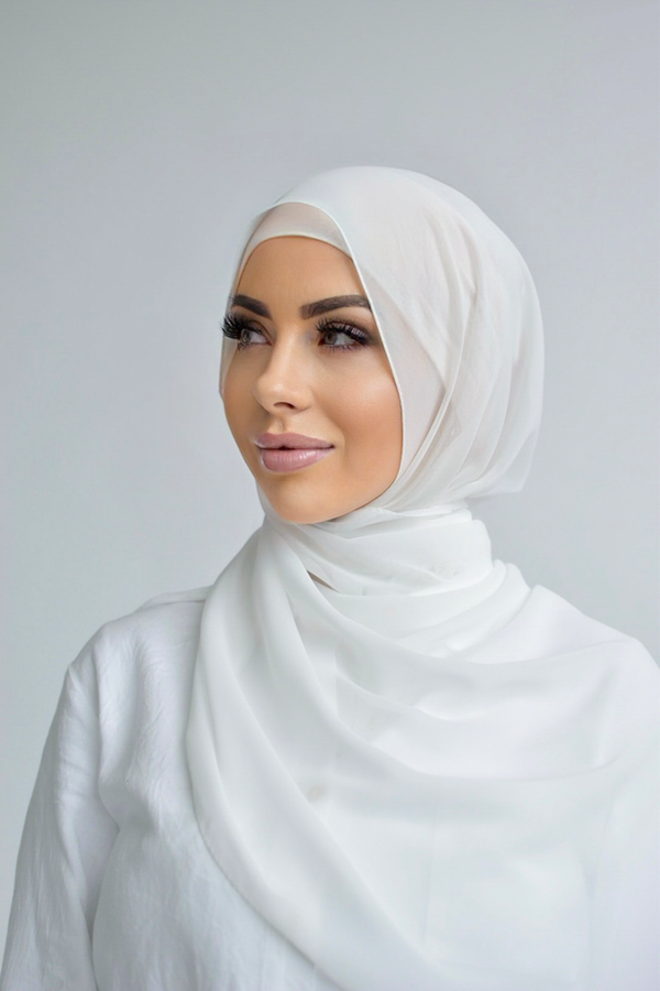 Chiffon Rectangle Hijab - 21 Ivory