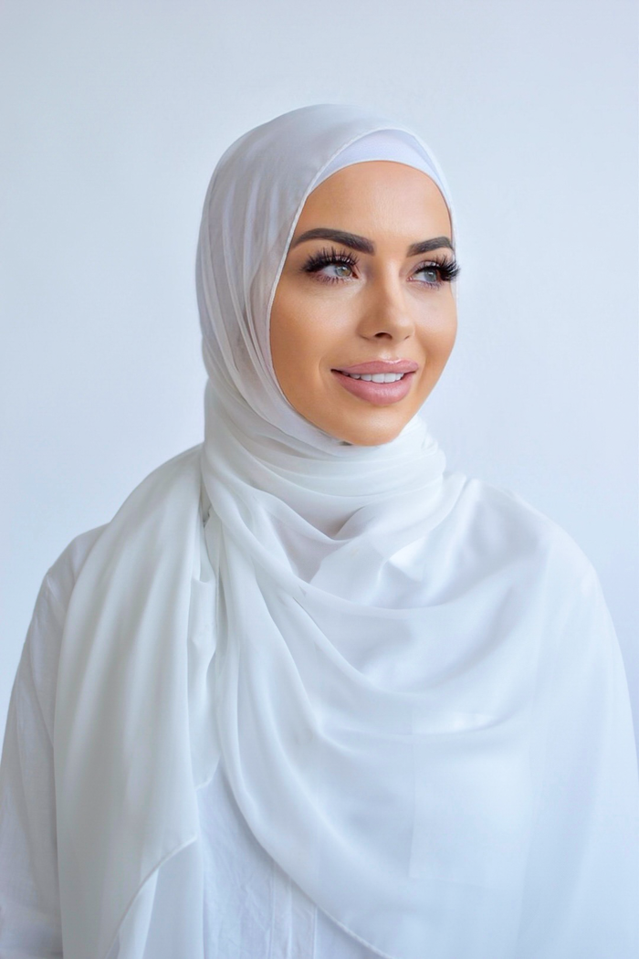 Chiffon Square Hijab - 21 Ivory