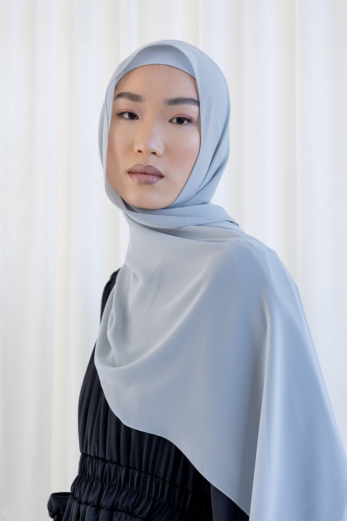 Chiffon Rectangle Hijab - 24 Light Grey