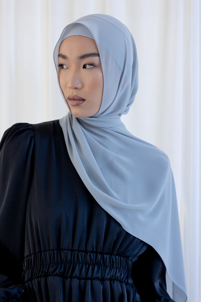 Chiffon Square Hijab - 24 Light Grey